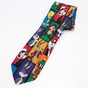 Vintage Looney Tunes Mania 1993 Character Necktie